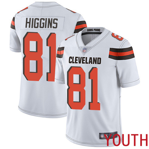 Cleveland Browns Rashard Higgins Youth White Limited Jersey #81 NFL Football Road Vapor Untouchable->youth nfl jersey->Youth Jersey